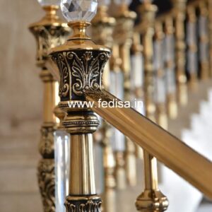 Decorative Brass Railing Design For Elegant Villas Balcony Railing Design Steel With Glass