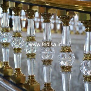 Premium Brass Balcony Railing For Interior Spaces Laser Cutting Railing Design