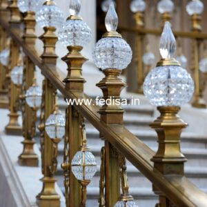 Decorative Brass Stair Railing With Elegant Finish Steel Railing Pillar Design