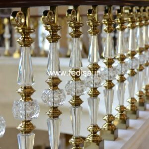 Modern Brass Staircase Railing With Premium Look Terrace Glass Railing Design