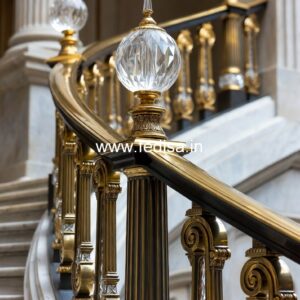 Elegant Brass Balcony Railing For Designer Interiors Steps Steel Railing Design
