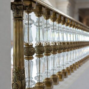 Brass Railing Design With High-end Finish Round Balcony Railing Design