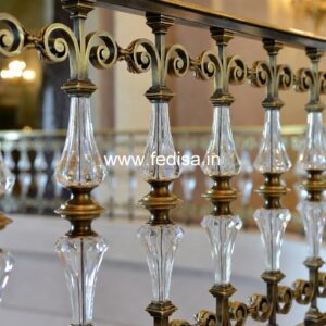 Luxury Brass Railing Design With Elegant Touch Tuffen Glass Design For Balcony