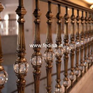 Brass Balcony Railing Design With Luxury Finish Square Steel Railing Design
