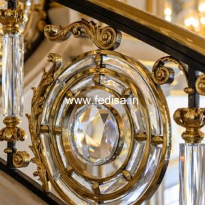 Designer Brass Staircase Railing For Luxury Homes