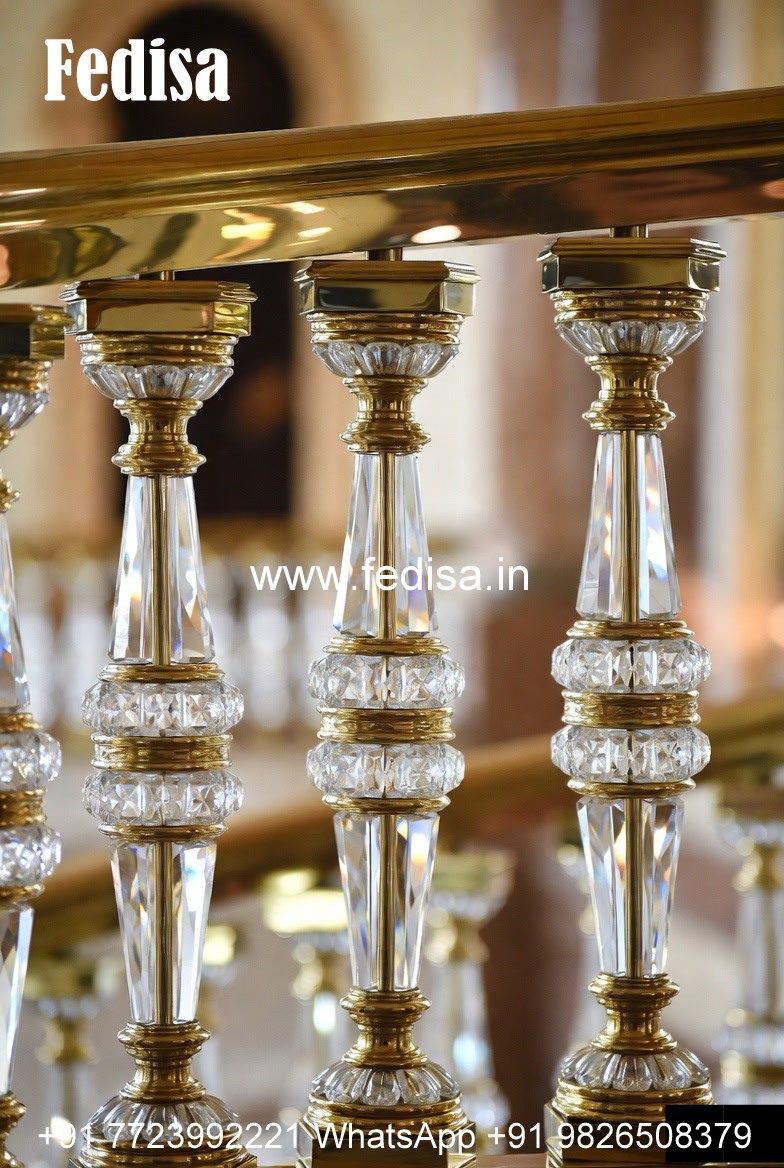 Brass Railing Design For Modern Interior Decoration Wooden Stairs Railing Design With Glass