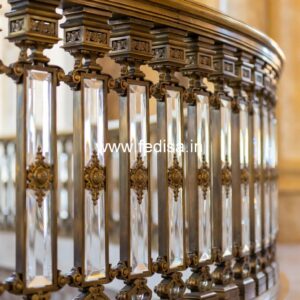 Designer Brass Stair Railing For Contemporary Spaces Glass Parapet Design