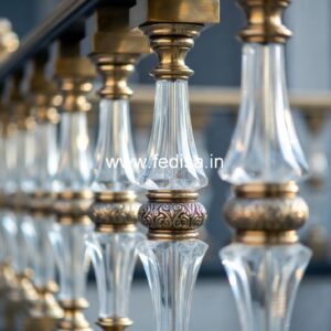 High Quality Brass Balcony Railing For Home Exterior Modern Glass Stair Railing