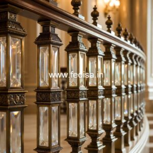 Brass Stair Railing Design With Premium Finish Square Pipe Railing For Balcony