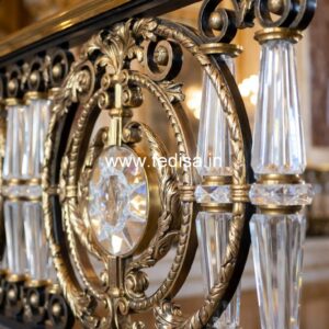 Designer Brass Staircase Railing With Fine Finish Steel Railing Mirror Design