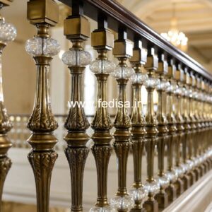 Custom Brass Staircase Railing With Designer Look Boundary Wall Steel Railing