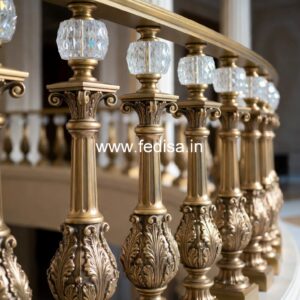 Stylish Brass Staircase Railing For Luxury Villas Balcony Hand Railing Design