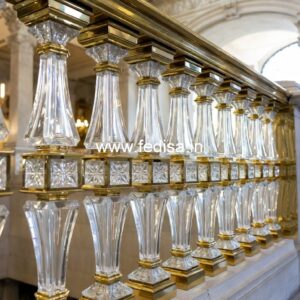 Luxury Brass Balcony Railing With Designer Finish Iron Modern Stair Railing Design