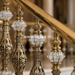 Elegant Brass Balcony Railing For Interior Decor Staircase Side Railing Design