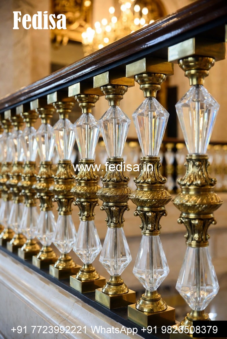 Elegant Brass Handrail For Luxury Staircases Mild Steel Railing Design