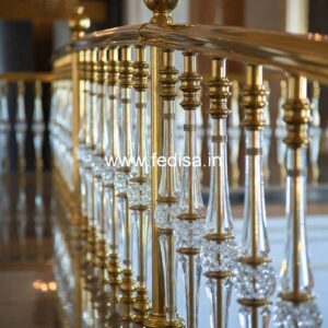 Luxury Brass Balcony Railing For Designer Spaces Tubular Baluster Design