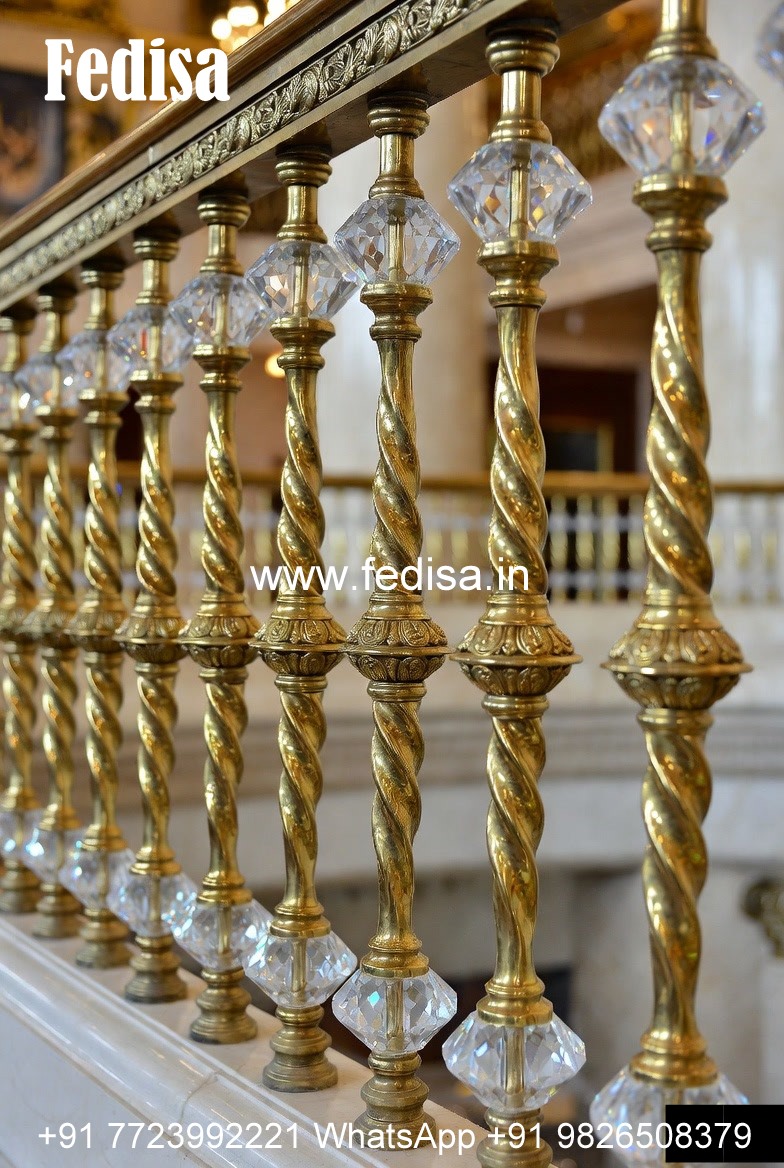 Brass Balcony Railing Design With Classic Appeal Staircase Railing Design Wooden