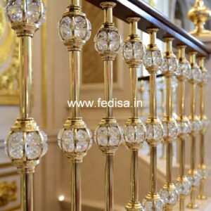 Decorative Brass Railing Design For Elegant Villas Wooden Railing Pillar Design