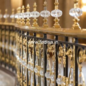 Luxury Brass Handrail Design For Staircase Interiors Roof Railing Design Steel