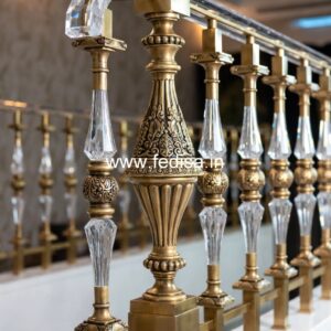 Brass Railing Design With High-end Finish Steel Step Railing Design