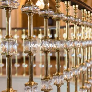 Stylish Brass Staircase Railing For Modern Projects Laser Cutting Balcony Design
