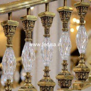 Antique Brass Handrail Design For Classic Villas Outer Railing Design