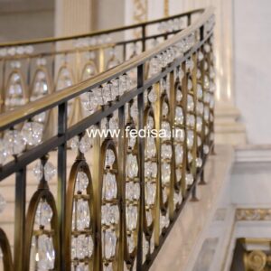 Decorative Brass Staircase Railing With Fine Finish Stainless Steel Terrace Design