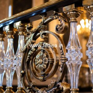 Luxury Brass Balcony Railing With Artistic Detailing Design For Railings For Terrace