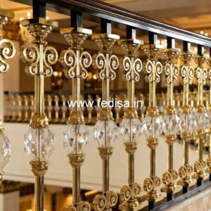 Designer Brass Staircase Railing For Luxury Homes Sirir Railing Design
