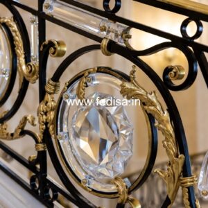 High-end Brass Staircase Railing Design Modern Wooden Railing Design For Stairs