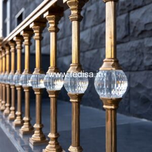 Elegant Brass Balcony Railing With Designer Look Steel Railing Round Design