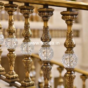 Antique Brass Staircase Railing Design Acrylic Railing Design