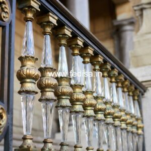 Elegant Brass Staircase Railing Design Wpc Railing Design