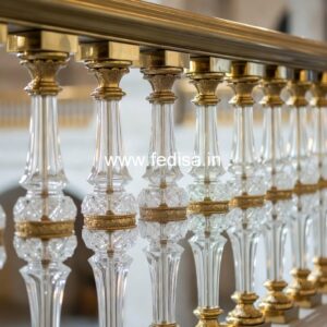 Designer Brass Staircase Railing With Custom Patterns Flower Railing Design
