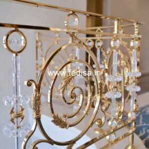 Luxury Brass Balcony Railing For Elegant Homes Staircase Side Glass Design