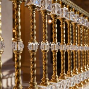 Elegant Brass Railing Design For Modern Villas Glass Hand Railing Design