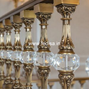 Luxury Brass Stair Railing Design For Villas Ground Floor Railing Design