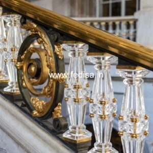 Stylish Brass Handrail Design For Modern Homes Podi Railing Design