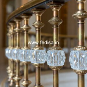 Decorative Brass Handrail Design For Luxury Homes Modern Style Glass Railing Design For Balcony