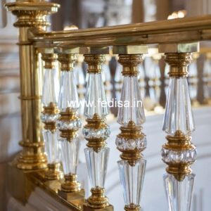 Stylish Brass Staircase Railing With Decorative Finish Steel Railing Design For Roof Price