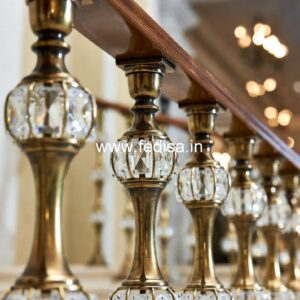 Modern Brass Staircase Railing With Premium Look Iron Baluster Patterns
