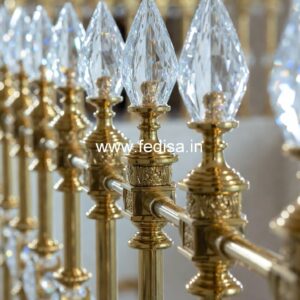 Elegant Brass Balcony Railing For Designer Interiors Balcony Grill With Glass Design