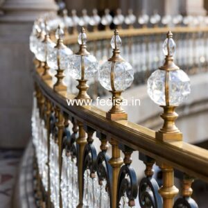 Brass Railing Design With High-end Finish Cement Ki Railing