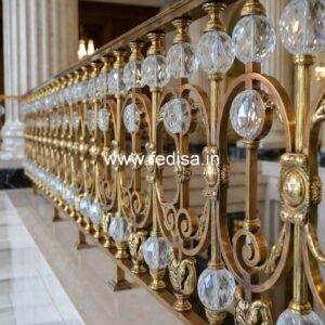 Luxury Brass Railing Design With Elegant Touch Railing Boundary Design