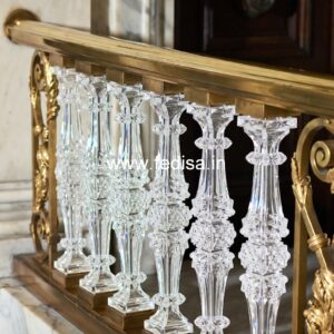 Luxury Brass Balcony Railing With Artistic Detailing Stainless Staircase Design