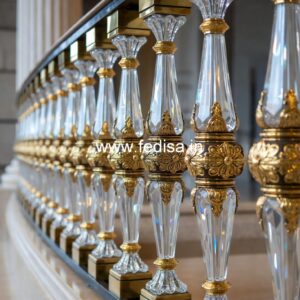Luxury Brass Stair Railing For Royal Homes Modern Vertical Stair Railing