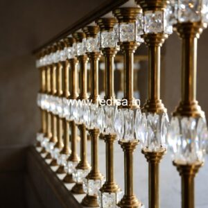Custom Brass Stair Railing Design Modern Curved Staircase Railing