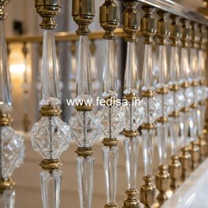 Decorative Brass Staircase Design Ideas Balcony Toughened Glass Design