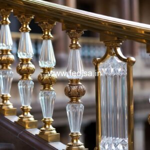 Designer Brass Staircase Railing With Custom Patterns Classic Balcony Railing Design