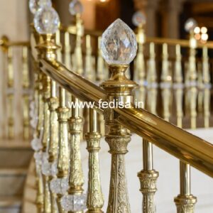 Decorative Brass Stair Railing With Unique Style Steel Railing Square Pipe Design